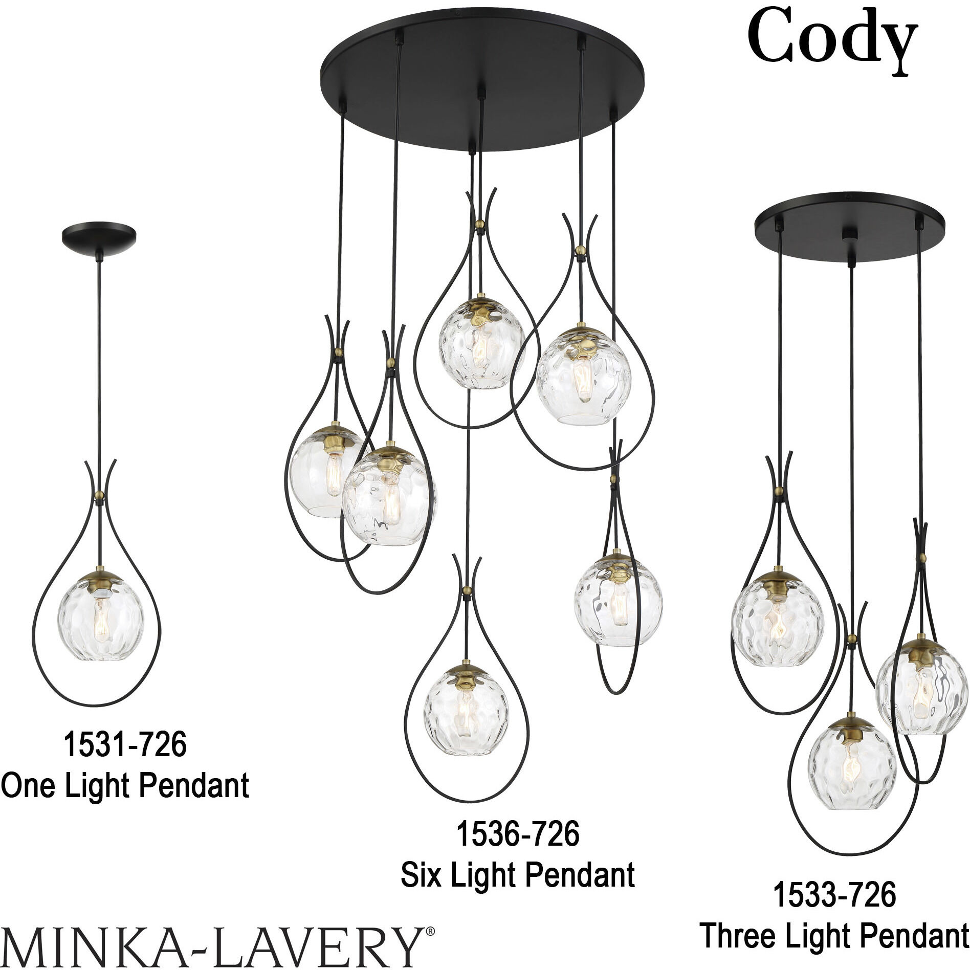 Minka Lavery Cody 3 Light Pan Pendant Coal and Soft Brass 1533 726